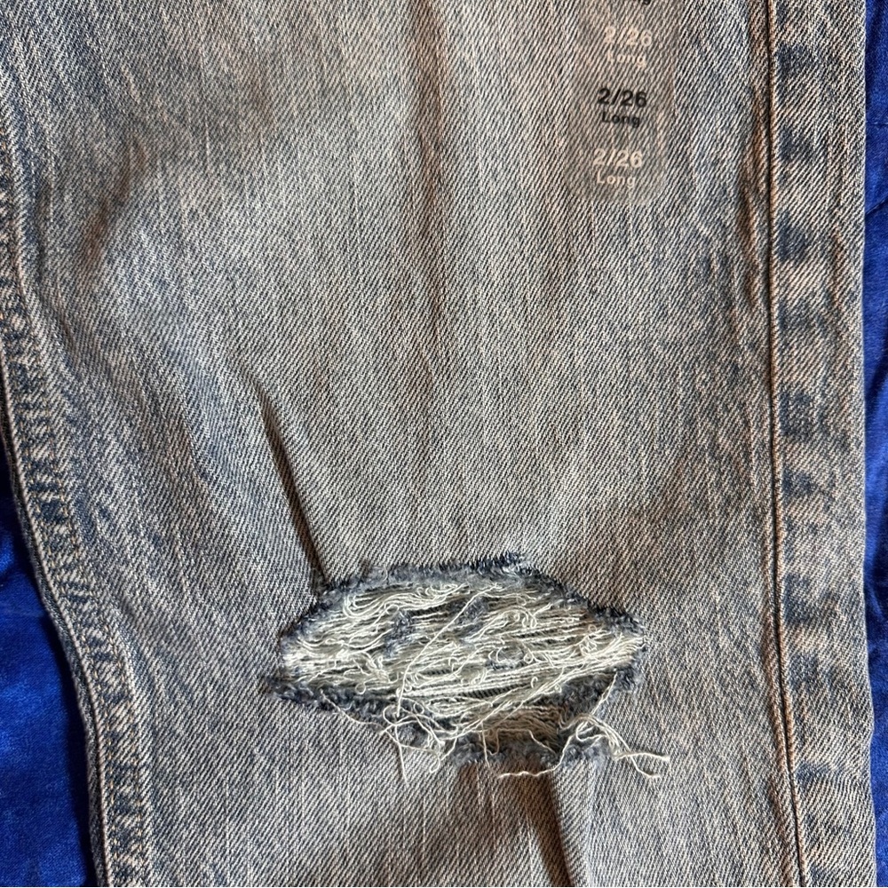 NWT GAP Cheeky Straight High-Rise Light Blue Stretch Denim Ankle Jeans Sz. 26L - Picture 6 of 9